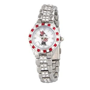 Disney Minnie Mouse watch with clear & red crystals